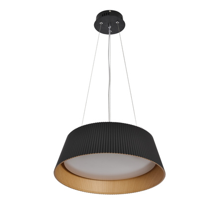 UMBRIA LAMPA WISZĄCA CZARNO DREWNIANA 1X24W LED KLOSZ BIAŁY Candellux 31-24183