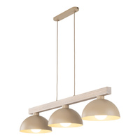 Lampa wisząca z trzema metalowymi kloszami na drewnianym stelarzu OSLO SABIA 3xE27 Tk Lighting 11012