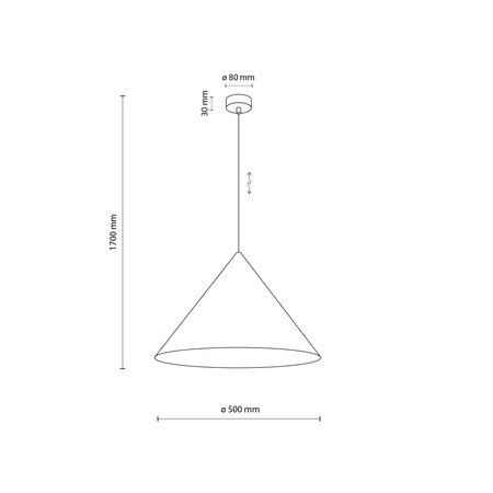 Lampa wisząca duży stożek 50cm w kolorze beżowym na żarówkę E27 CONO XL SABIA 1xE27 Tk Lighting 10622