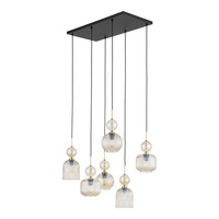 Lampa wisząca koniakowe ryflowane klosze SOPHIA COGNAC 6xE14 Tk Lighting 11044