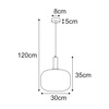 Lampa wisząca z ryflowanym kloszem 30 cm FABIO Kaja Lighting K-5870