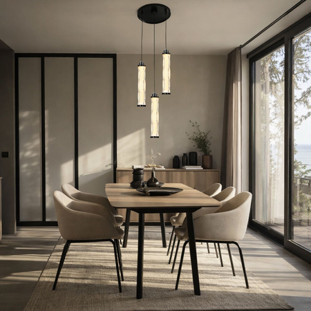 Czarna lampa wisząca trzy szklane tuby CORTE 25W LED 3000K Candellux Studio 33-50762