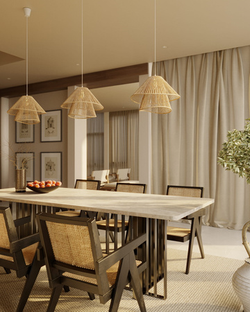 LAMPA WISZĄCA pleciony papier w stylu boho AMALFI II NATURAL MAXLIGHT P0578