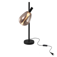 Lampka stołowa czarna z miedzianym ruchomym szklanym kloszem DENSO 26 1xG9 Candellux Studio 41-51158