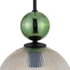 Lampa wisząca karbowany szklany koniakowy klosz z dodatkową zieloną małą kulą SOPHIA BIG GREEN COGNAC 1xE27 Tk Lighting 10930