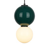 Lampa wisząca zielona kula ceramiczna 18cm wraz ze szklanym białym kloszem LED 3000K Pieve Italux PND-95221-1M-GRN