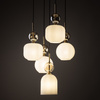 Lampa wisząca pięć zwisów szklane karbowane klosze SOPHIA COGNAC WHITE 5XE14 Tk Lighting 11593