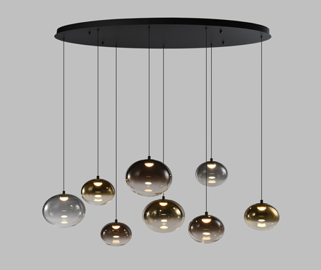 Lampa wisząca ósemka owalna Pesaro czarna Aviano Lighting 7082-802