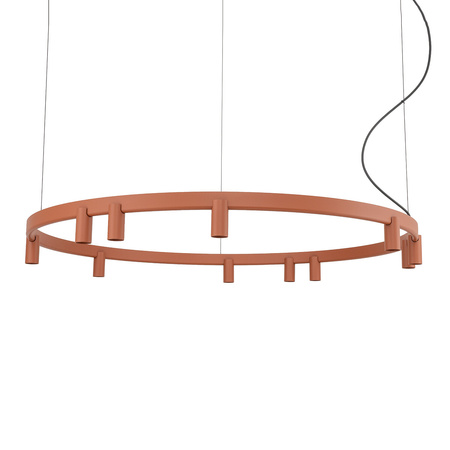 Lampa wisząca okrąg o średnicy 116cm w kolorze terakota 17xGU10 R35 + LED zintegrowany FOURTY  ROUND LED Nowodvorski 12420