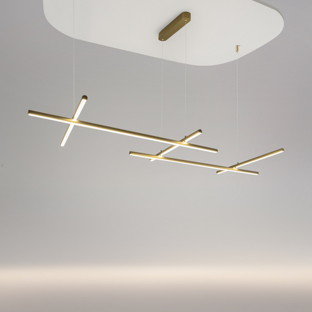 Lampa wisząca złote poziome linie LED 3000K Radiance MOD278PL-L86G3K1 Maytoni