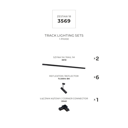 ZESTAW SZYNOPRZEWÓD jednoobwodowy 6xGU10 Zuma Line 3569