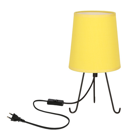 Smally lampa stołowa czarny 1x40 E14 abażur żółty Candellux 41-33284