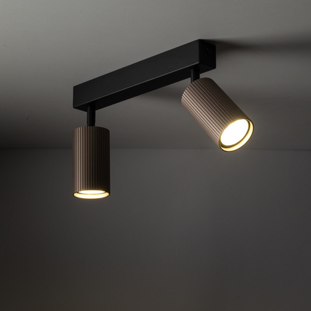 Podwójna listwa sufitowa z ryflowanymi brązowymi tubami TUNE BROWN 2XGU10 Tk Lighting 16147