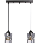 Felis lampa wisząca czarny 2x60w e27 klosz dymiony Candellux 32-00132