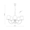 Żyrandol wiszący o średnicy 85cm z abażurkami z lnu CANDI SABIA 6xE27 Tk Lighting 11072