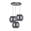 Hare lampa wisząca chromowy talerz 3x60w e27 abażur szary+srebrny Candellux 33-18496