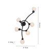 Czarna lampa sufitowa spiralna 6-punktowa czarna z mlecznymi kloszami 6xE14 Loki Just Light 12155-18