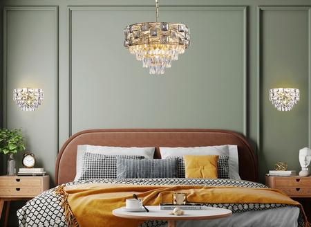 Lampa wisząca żyrandol kryształowy złoty LUXURIA Milagro ML8895