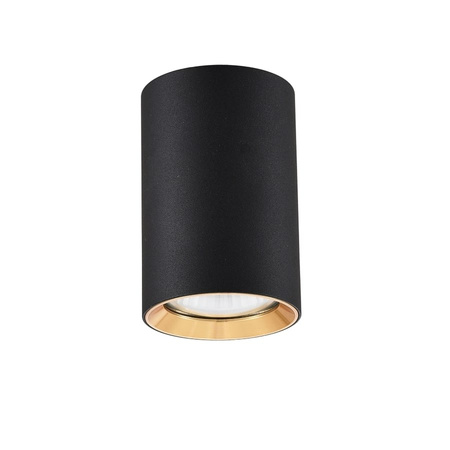 Tuba natynkowa Manacor 9 cm czarno - złota 1xGU10 Light Prestige LP-232/1D - 90 BK/GD