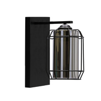 Jonera lampa kinkiet czarny p25 1x40w e27 klosz dymiony Candellux 21-08411