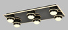 Plafon szóstka prostokątny Biarritz czarny chrom Aviano Lighting 9047-705