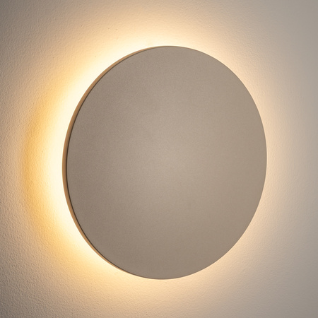 Okrągły płaski kinkiet w kolorze beżowym podświetlający elewacje 24cm IP65 3000K ARIA LED L Nowodvorski 11570
