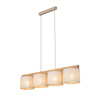 Lampa wisząca cztery abażury na drewnianej belce VIGA SHADE SOSNA 4xE27 Tk Lighting 11770