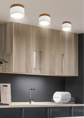 OPRAWA SUFITOWA TUBA 9W LED 4000K BIAŁY+DREWNIANY ŚR. 8,8 CM Candellux 2273648