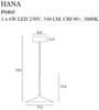 Lampa wisząca HANA LED MaxLight P0460