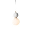 Lampa wisząca Bilo II 1xG9 biały szklany klosz z ozdobną marmurową kulą PL0137 Yaskr