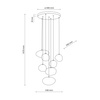 Lampa wisząca 7 nieregularnych wiszących kloszy na okrągłej podstawie w kolorze brązowym NEBIA NEW BROWN 7xG9 Tk Lighting 11792