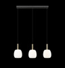 Lampa wisząca trzy szklane klosze na czarnej listwie CALVO 3xG9 Zuma Line P0076-03Q-P7AA