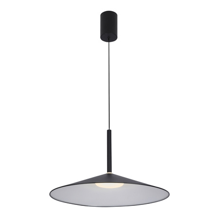 Lampa wisząca czarna 47,5cm spłaszczony stożek LED 3000K/4000K/6000K Sardena Italux PND-01510-L-BK