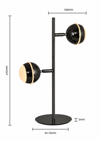 Lampa stojąca dwójka Biarritz LED czarny chrom Aviano Lighting 8047-205
