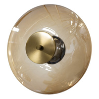 Okrągła szklana lampa ścienna w kolorze bursztynowym 22cm ANDORA M WALL AMBER Azzardo AZ6888