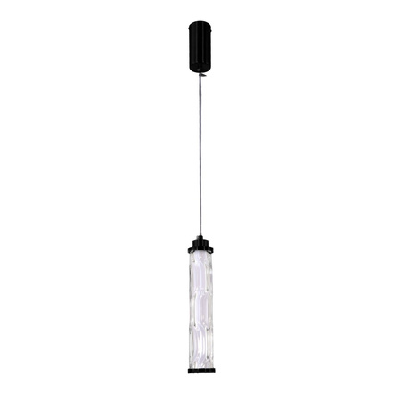 Lampa wisząca przeźroczysta szklana tuba z czarnym wykończeniem CORTE 10W LED 3000K Candellux Studio 31-50731