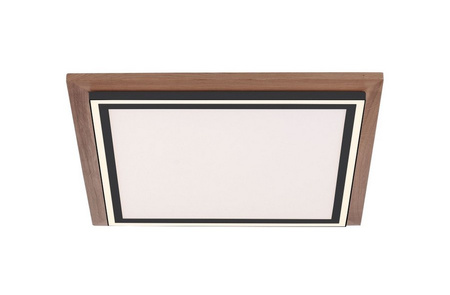 Lampa sufitowa kwadratowa PALMA LED z elementem drewna Paul Neuhaus 6141-79 sterowana pilotem