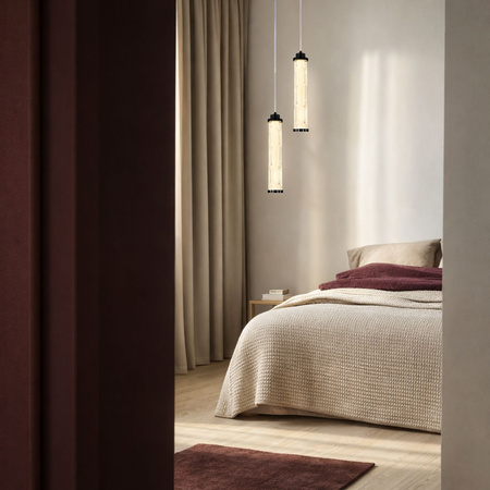 Lampa wisząca przeźroczysta szklana tuba z czarnym wykończeniem CORTE 10W LED 3000K Candellux Studio 31-50731