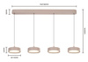 Lampa wisząca czwórka prosta Valensole kaszmirowa Aviano Lighting 7062-413