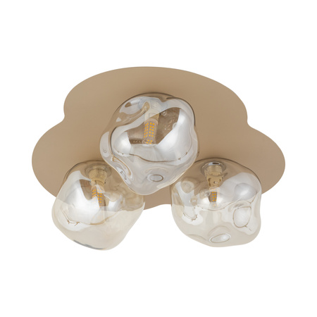 Lampa sufitowa w odcieniu sabia z koniakowymi szklanymi kloszami LAVA SABIA 3XG9 Tk Lighting 11454