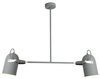 GRAY LAMPA WISZĄCA 2X40W E27 SZARY Candellux 32-66510