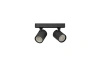 Czarna lampa sufitowa 2-punktowa z cylindrycznymi reflektorami na listwie EXO 2 LINE 20 BK Azzardo AZ7216