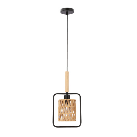 CROWN LAMPA WISZĄCA CZARNY 1X40W E27 ABAŻUR BEŻOWY Candellux 31-26767