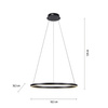 Lampa wisząca antracytowy okrąg 58cm LED 3000K z funkcją ściemniania SwitchMo RITUS Just LIght 15394-13