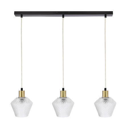 Greniko lampa wisząca czarny 3x40W E14 klosz bezbarwny Candellux 33-36346