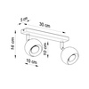 Lampa sufitowa, oprawa podwójna OCULARE 2 Sollux Lighting SL0438 SL0444 - kolor do wyboru
