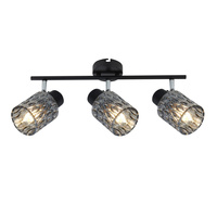 BILL LAMPA SUFITOWA LISTWA CZARNY 3X40W E27 KLOSZ DYMIONY Candellux 93-27399