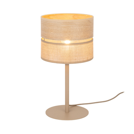 Lampka nocna DORMA WOOD JUTA jasne drewno 1xE27 Tk Lighting 16227