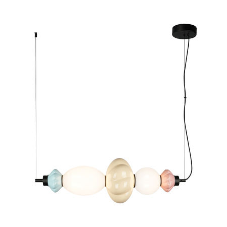 Podłużna lampa wisząca do jadalni z ceramiki i szkła LED 3000K Tordi Italux PND-94721-2A-MLTI