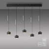 Lampa wisząca pięć wiszących czarnych kul na belce z funkcją SwitchMo BALLINI Just Light 15262-18